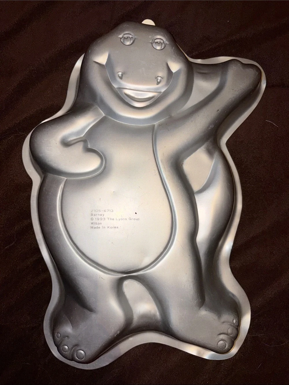 Wilton Silver Character Cake Pan - Barney Shape 1993